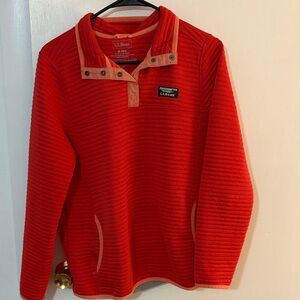 L.L. Bean Women's Vibrant Red/Coral Pullover Sweater